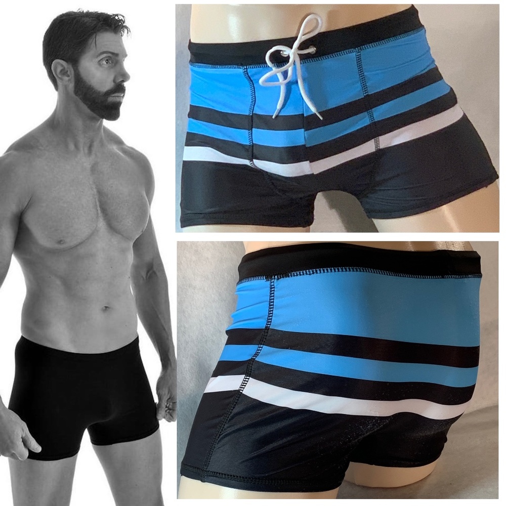 Coofandy Striped Square Cut Swim Briefs Small 28-32 Gently worn
